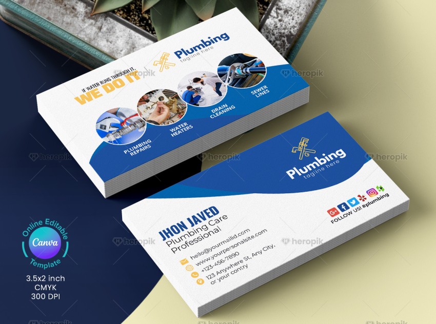 Plumbing Business Card Canva