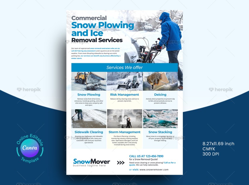 Snow Plowing Service Flyer Template