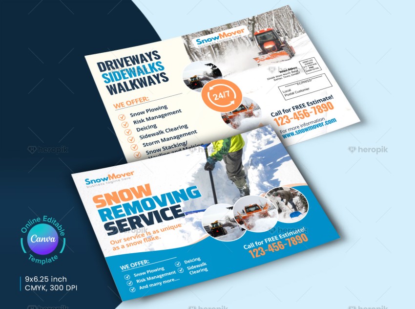 Snow Removal Direct Mail Marketing Mailer Postcard