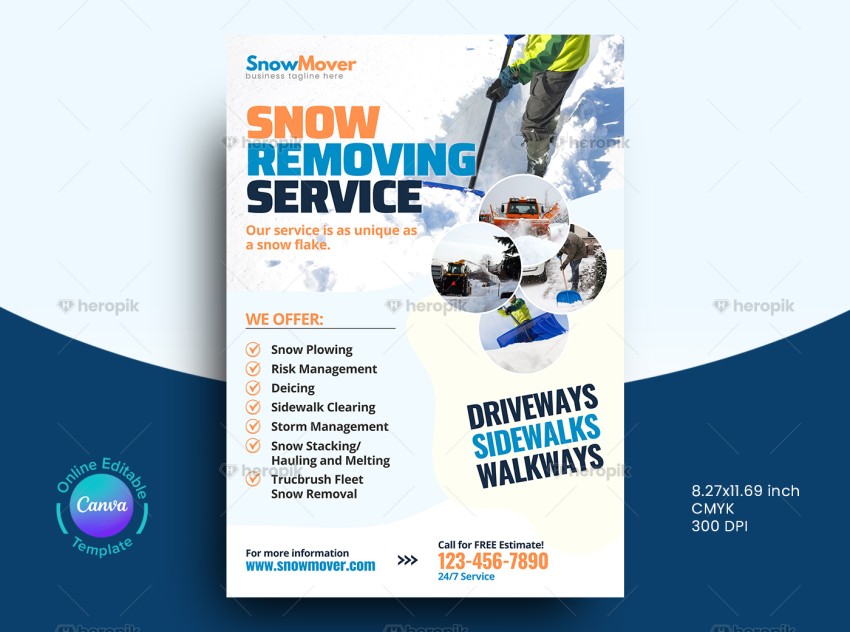 Snow Removal Flyer Design Canva