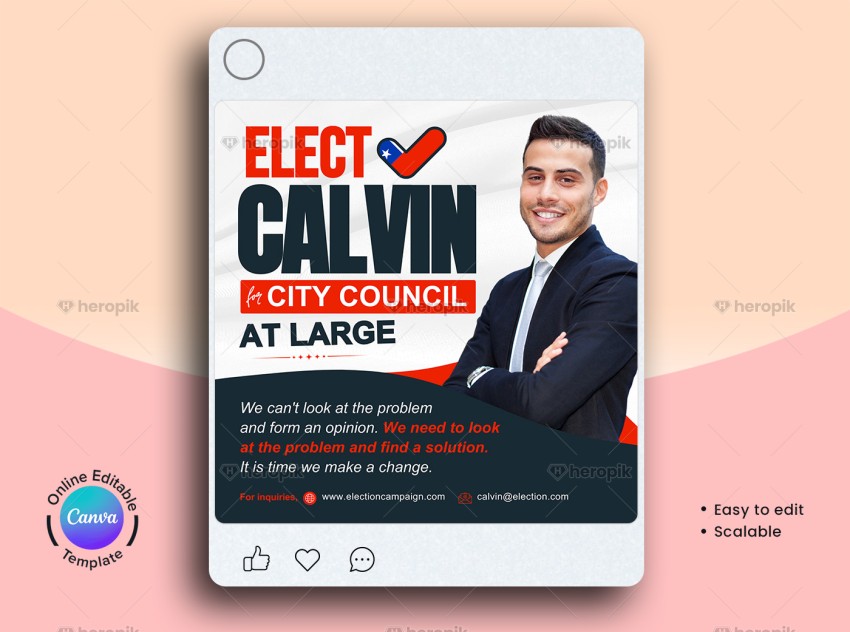 City Council Social Media Marketing Banner Canva Template