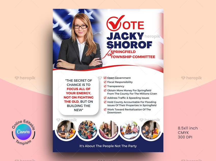 Election Campaign Political Flyer Canva Template