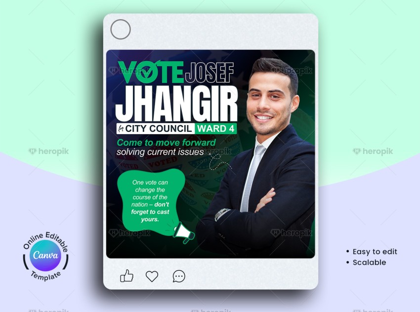 Election Vote Social Media Banner Canva Template