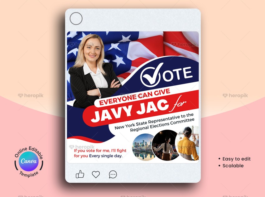 Political Campaign Social Media Banner Canva Template