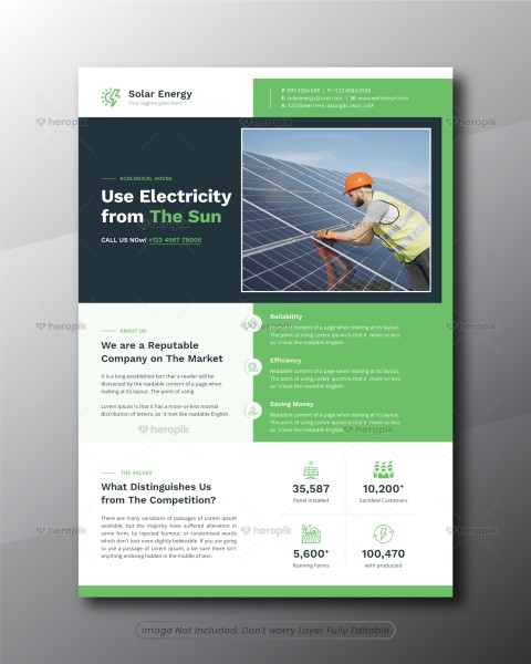 Business E Commerce Solar Product Flyer Design