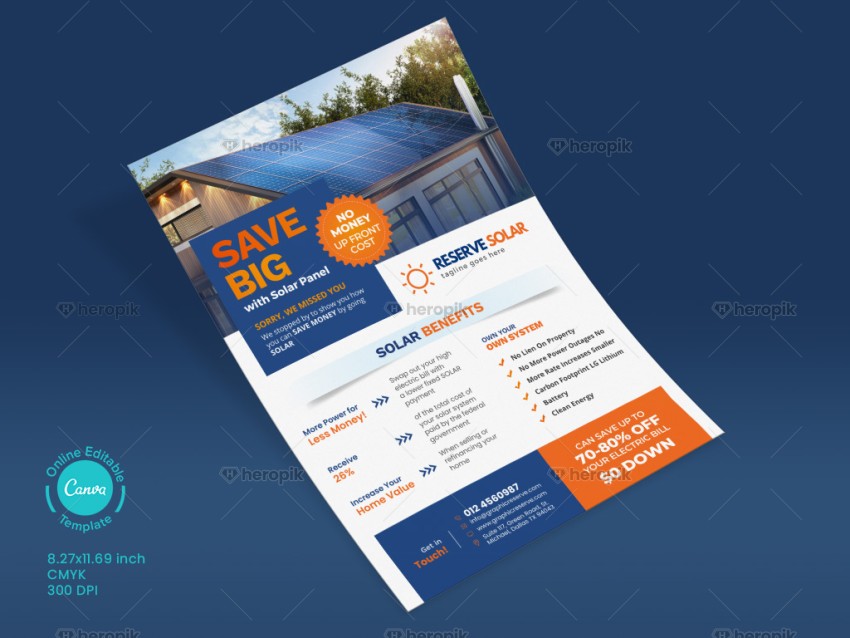 Save Big with Solar Flyer Design Canva template