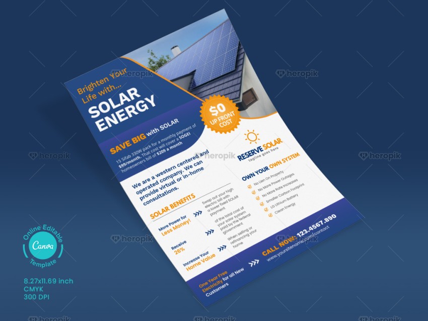 Solar Energy Flyer Design Canva template