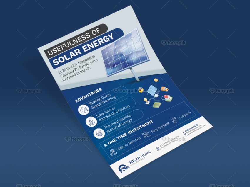 Solar Energy Power System Flyer layout