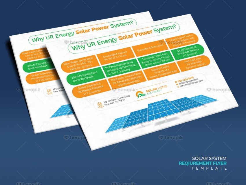 Solar Energy System Requirement Flyer template