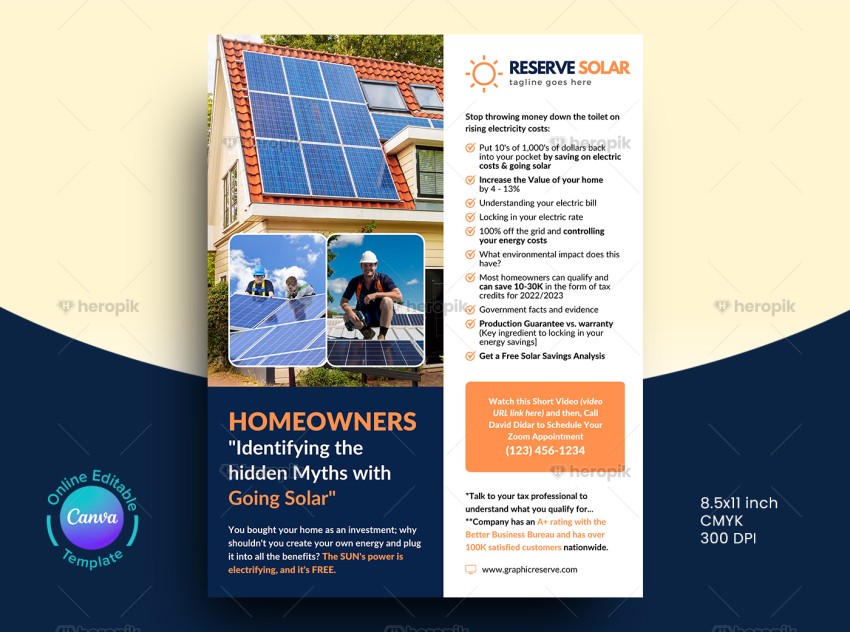 Solar Flyer Canva Template