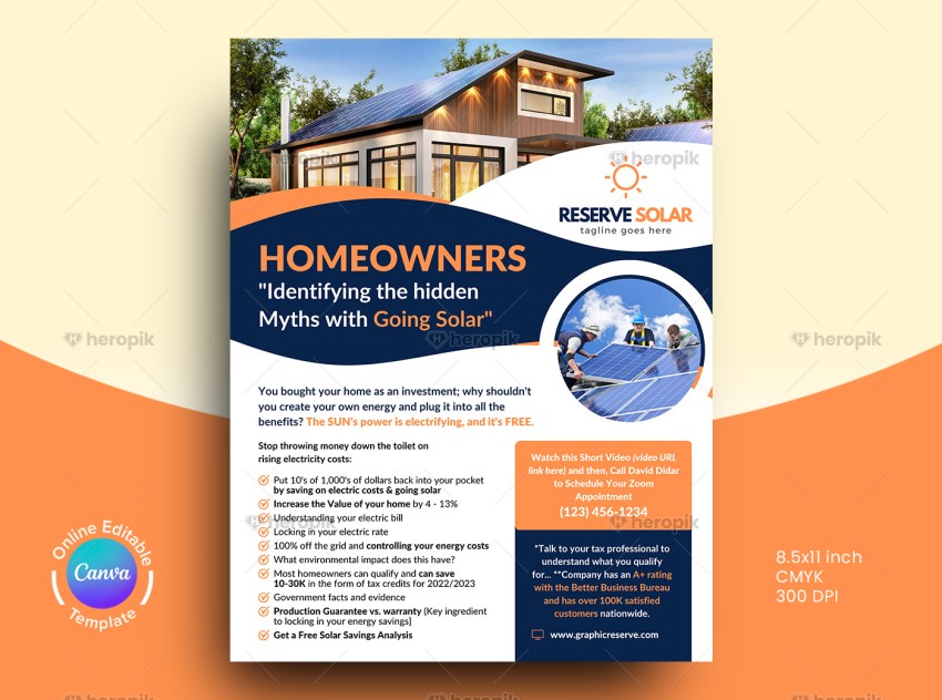 Solar Flyer Design Canva Template