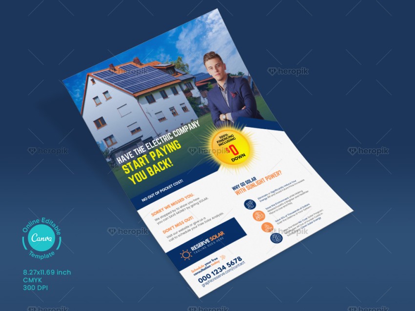 Solar Product Flyer Canva template