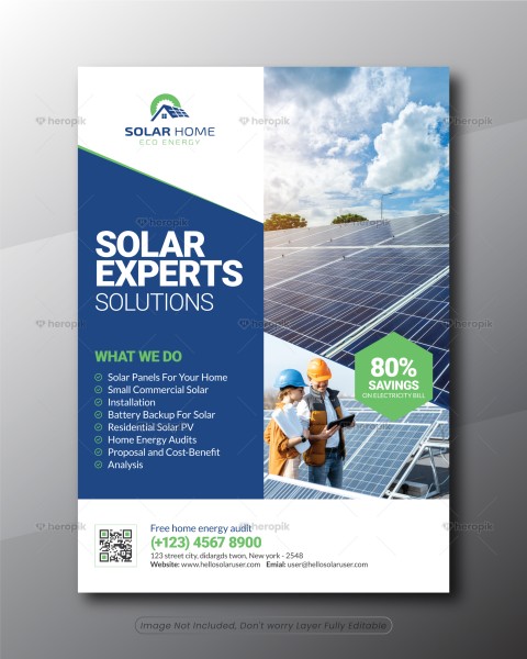 Solar Product Marketing Leaflet template