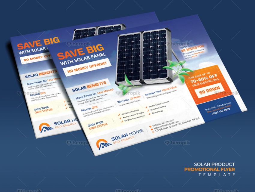 Solar Promotional Leaflet Design Layout