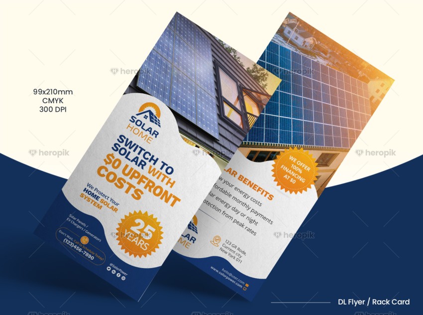 Solar Rack Card or DL Leaflet Design Template