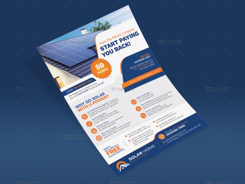 Solar Service Leaflet Design Layout