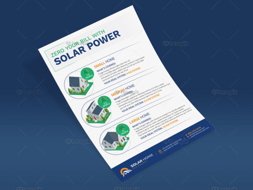 Zero Bill with Solar Power Leaflet Design