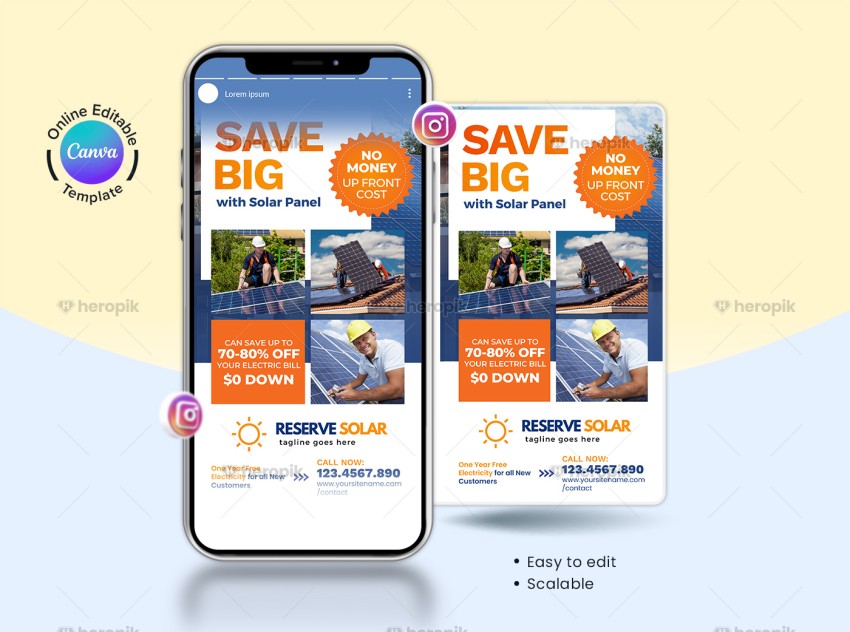 Save Big with Solar Instagram Story Canva Template