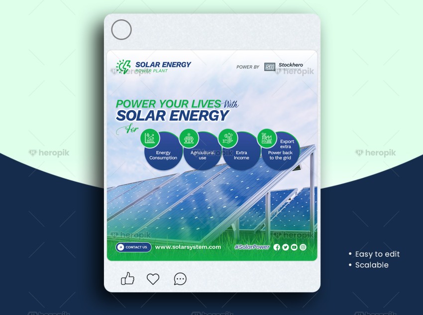 Solar Business Marketing Social Media Post