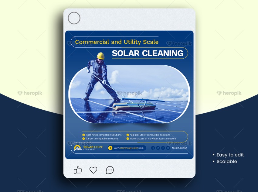 Solar Cleaning Social Media Post Template