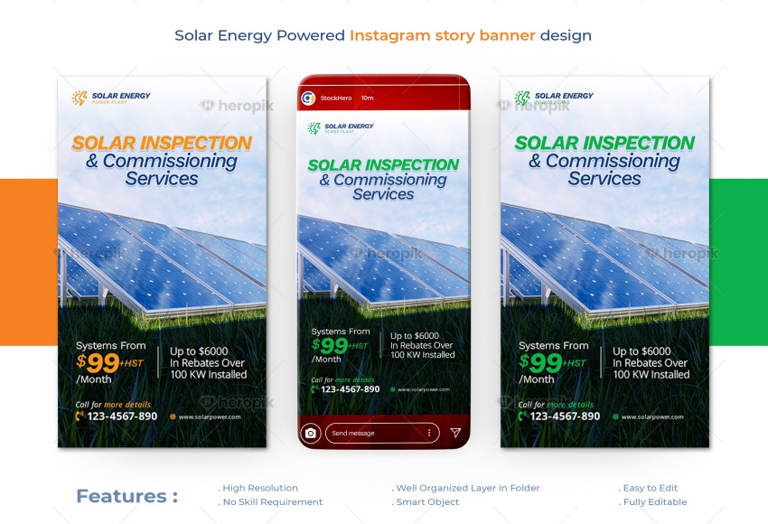 Solar Energy Powered Instagram story banner design