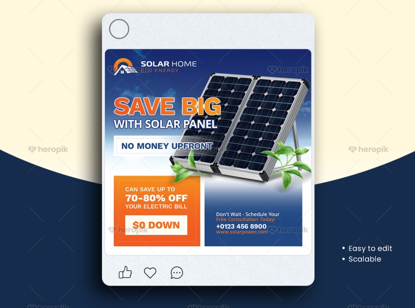 Solar Energy Social Media Post Template