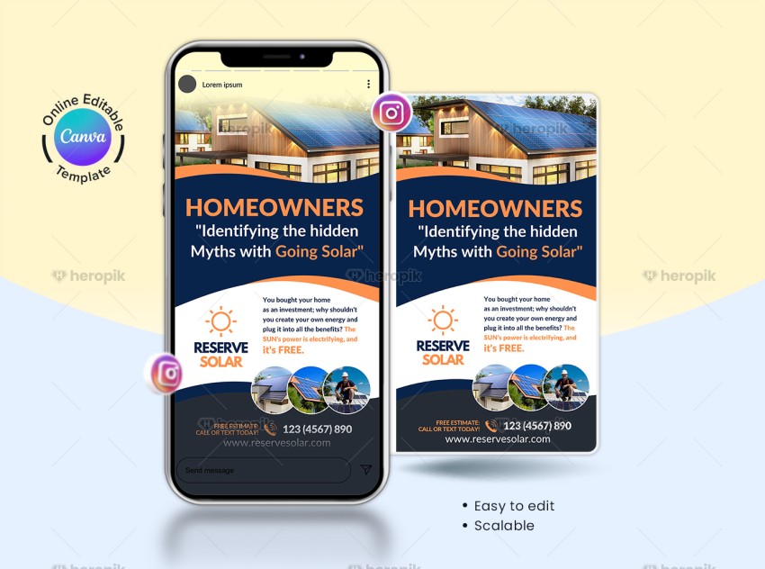 Solar Instagram Story Banner Canva Template