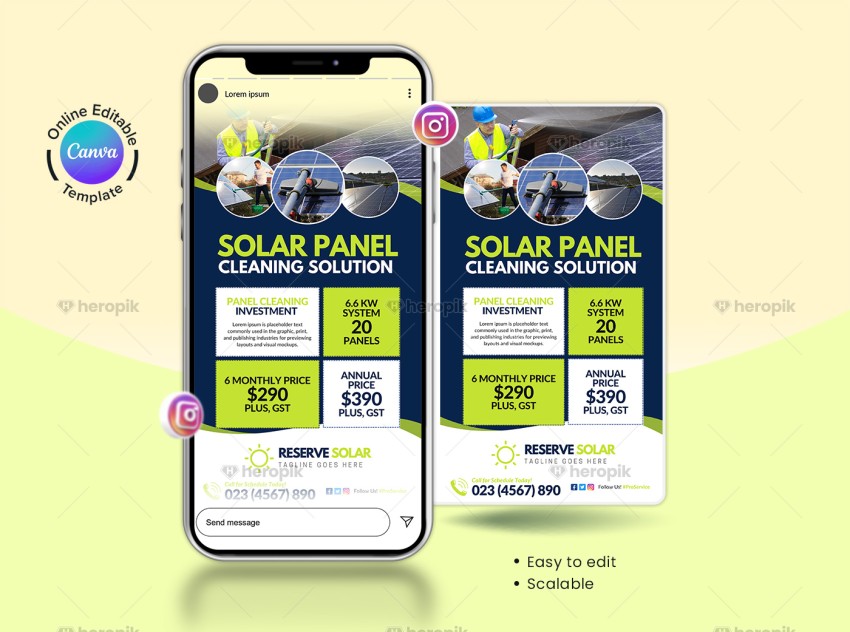 Solar Panel Cleaning Instagram Story Canva Banner