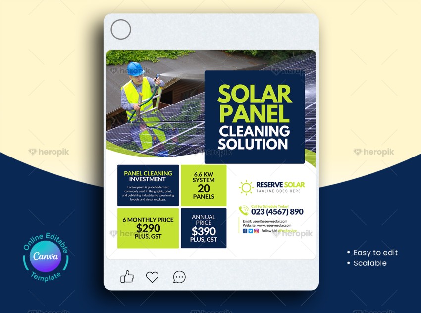 Solar Panel Cleaning Service Web Banner Canva Template