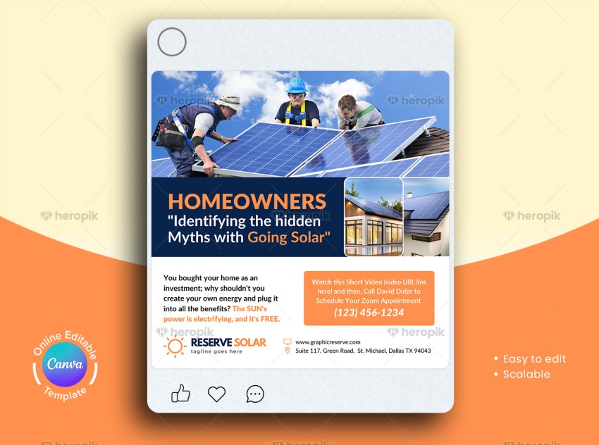 Solar Service Social Media Banner Canva Template