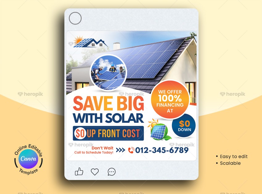 Solar Social Media Banner Canva