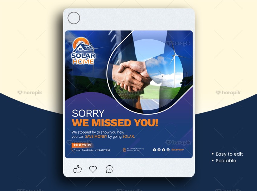 Solar Social Media Banner Design Template