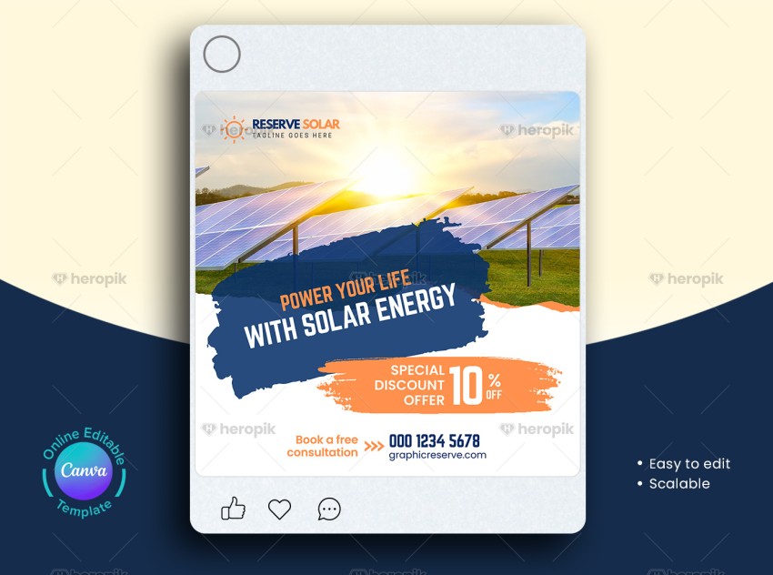 Solar Social Media Post Banner Canva