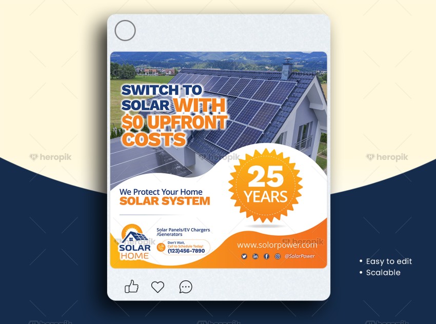 Solar Social Media Post Banner Template