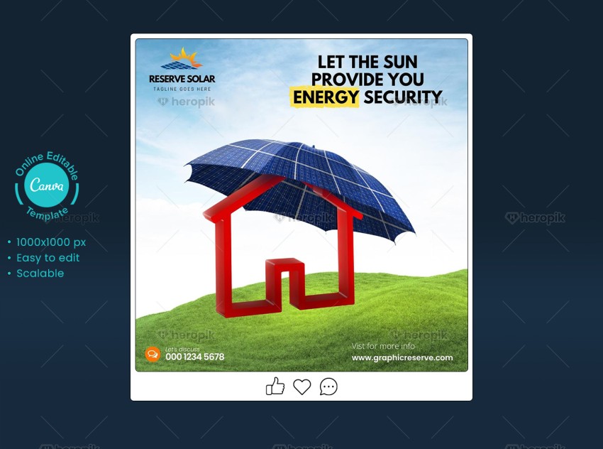 Solar Social Media Post Canva Design