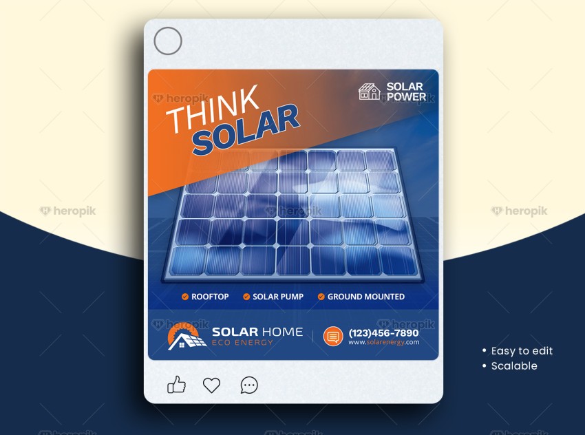 Solar Social Media Post Design Layout