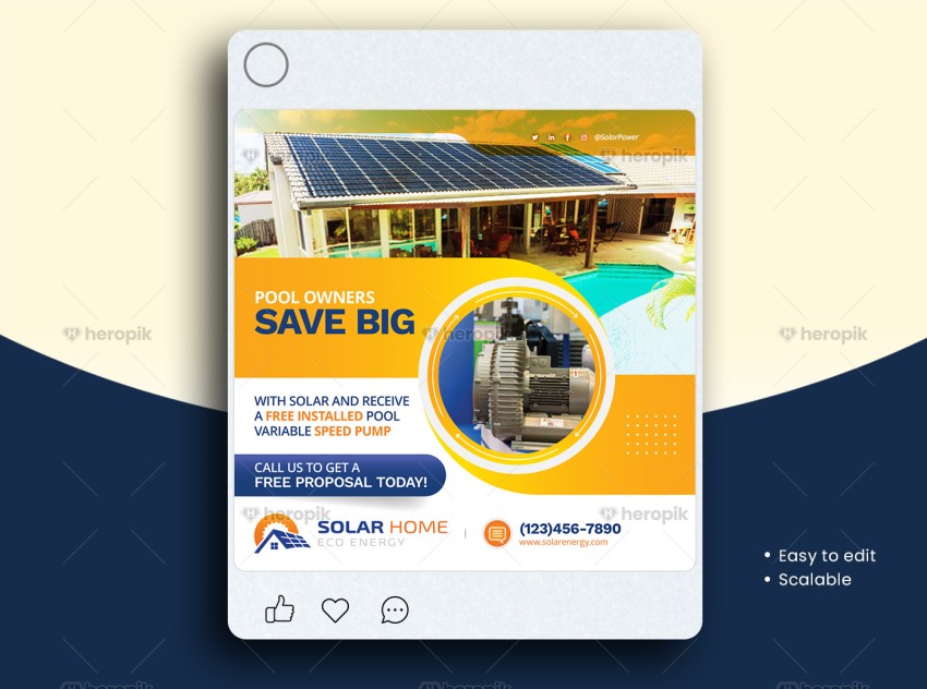 Solar Social Media Post Design Template