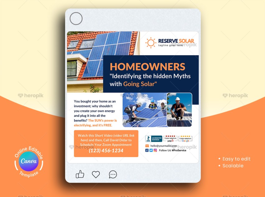 Solar Web Banner Design Canva Template